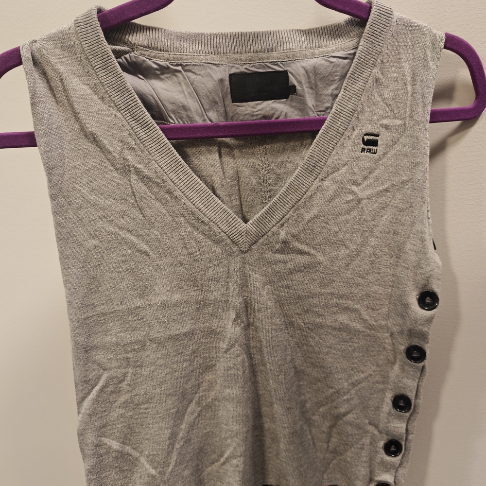 G-Star Gray V-Neck Tank Top